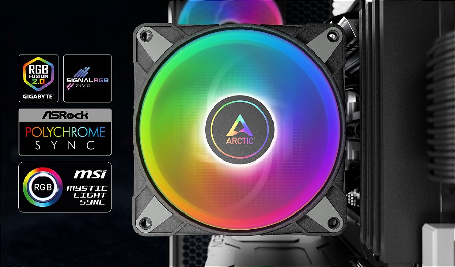Cooler para Processador ARCTIC Freezer 36 A-RGB (Black), 120mm, Intel/AMD, ACFRE00124A — Linha P com A-RGB: pressão e iluminação