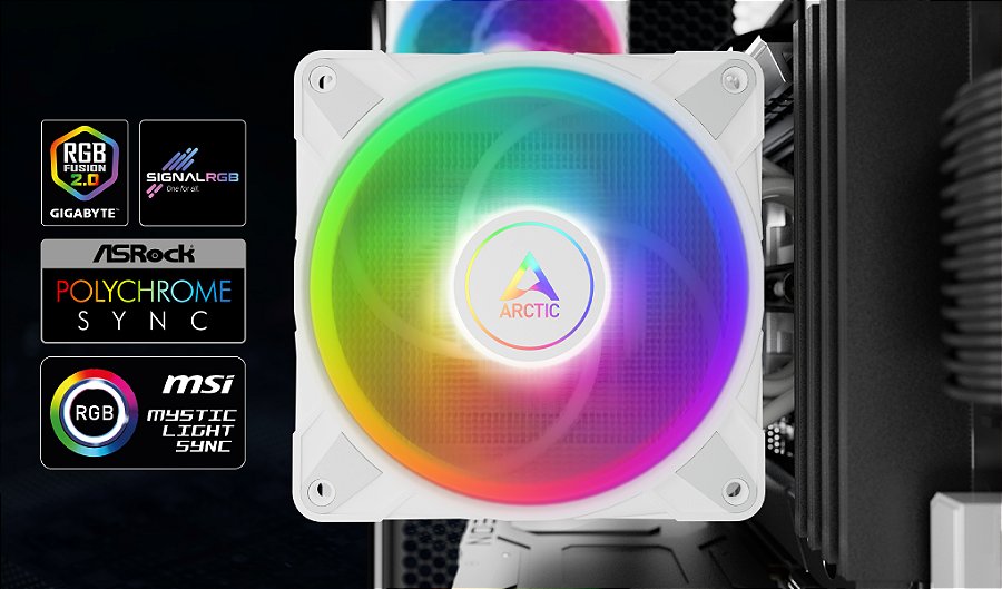 Cooler para Processador ARCTIC Freezer 36 A-RGB (White), 120mm, Intel/AMD, ACFRE00125A — Linha P com A-RGB: pressão e iluminação