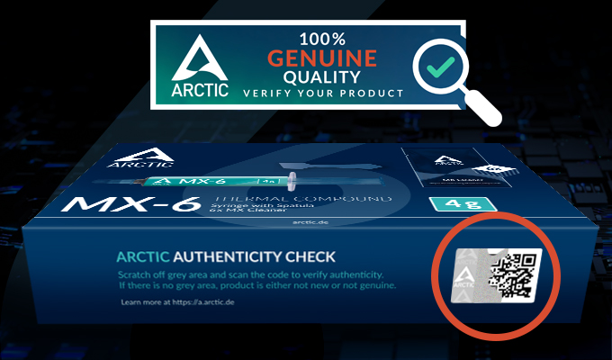 Pasta Térmica ARCTIC MX-6 8g - ACTCP00081A — Verificador de autenticidade da ARCTIC