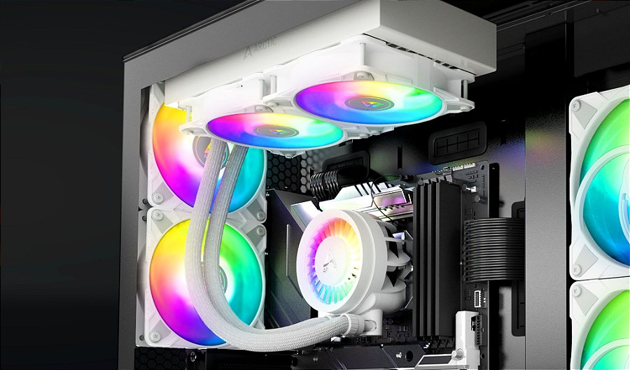 Water Cooler ARCTIC Liquid Freezer III 240mm ARGB Branco Intel/AMD – ACFRE00150A — Pronto para usar, instalação direta
