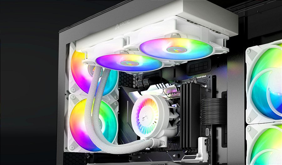 Water Cooler ARCTIC Liquid Freezer III 280mm ARGB Branco Intel/AMD – ACFRE00151A — Pronto para usar, instalação direta