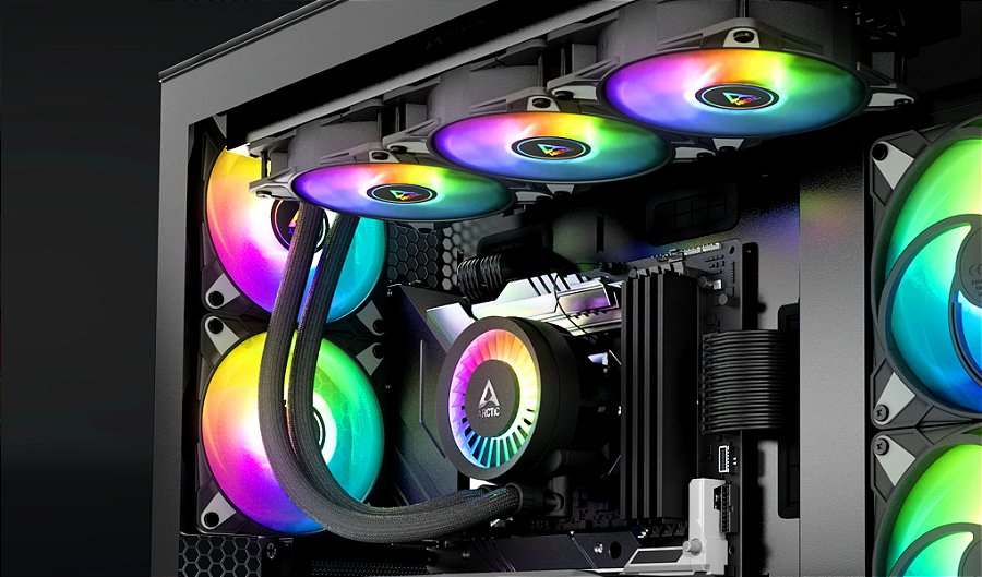 Water Cooler ARCTIC Liquid Freezer III 360mm ARGB Preto Intel/AMD – ACFRE00144A — Pronto para usar, instalação direta