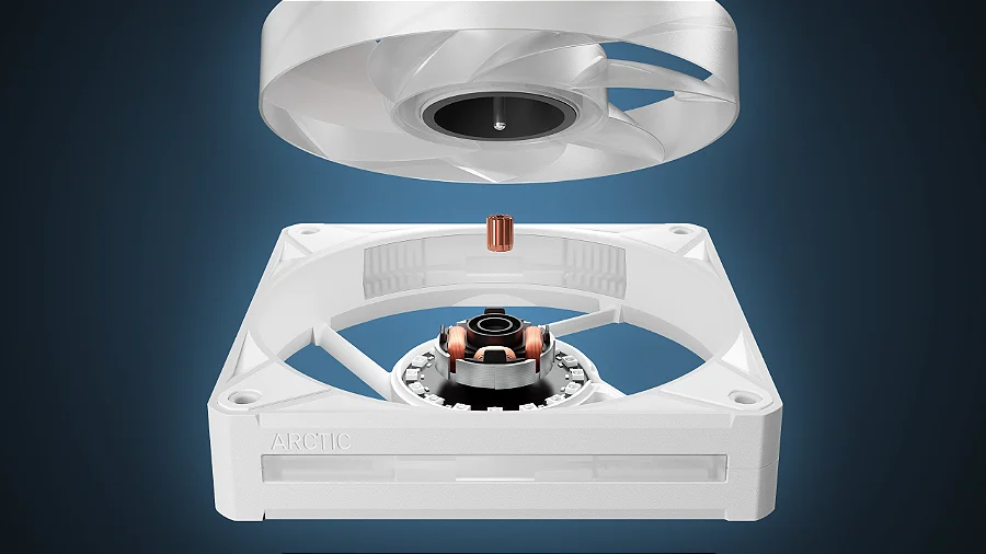 Cooler FAN ARCTIC BioniX P12 A-RGB 120mm Branco, ACFAN00336A — Rolamento hidrodinâmico de eixo longo