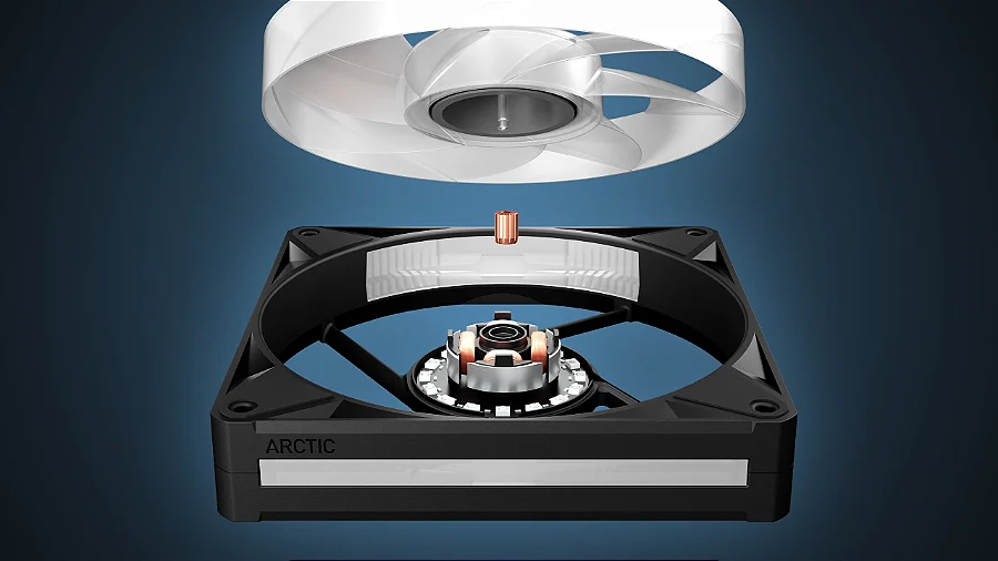 Kit 3x Cooler FAN ARCTIC BioniX P14 A-RGB 140mm Preto, ACFAN00341A — Rolamento hidrodinâmico de eixo longo