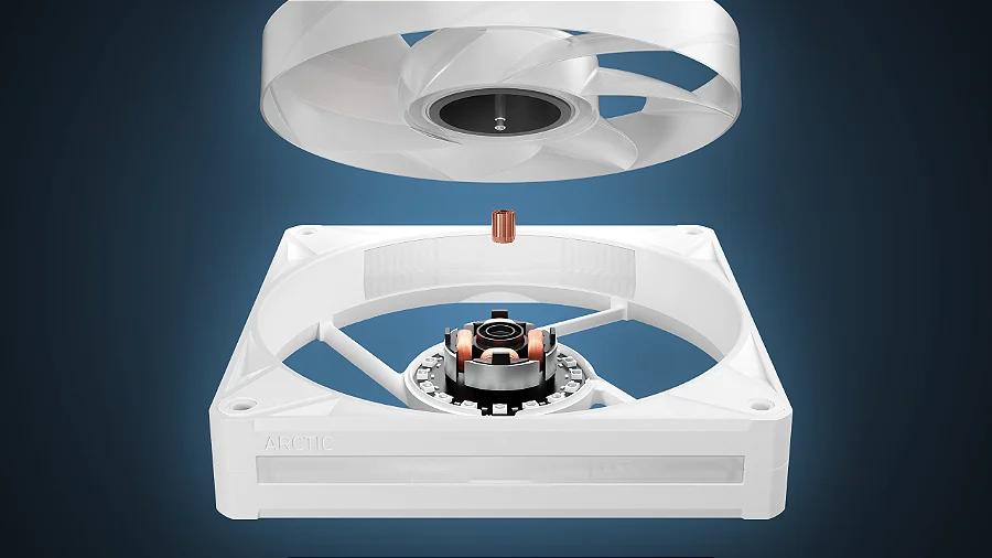 Cooler FAN ARCTIC BioniX P14 A-RGB 140mm Branco, ACFAN00340A — Rolamento hidrodinâmico de eixo longo