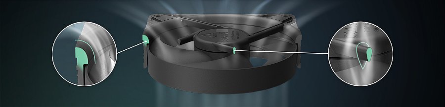 Cooler FAN ARCTIC P14 Pro Reverse 140mm Preto, ACFAN00329A — Aerodinâmica otimizada (2)