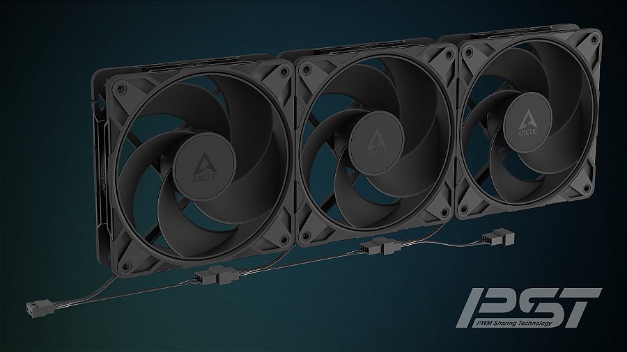 Cooler FAN ARCTIC P14 Pro Reverse 140mm Preto, ACFAN00329A — PST: cabeamento simples e controle PWM sincronizado