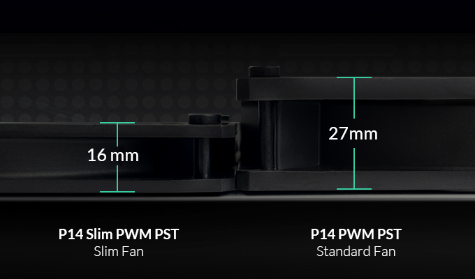 Cooler FAN ARCTIC P14 SLIM PWM PST 140mm Preto, ACFAN00268A — Feita para gabinete apertado
