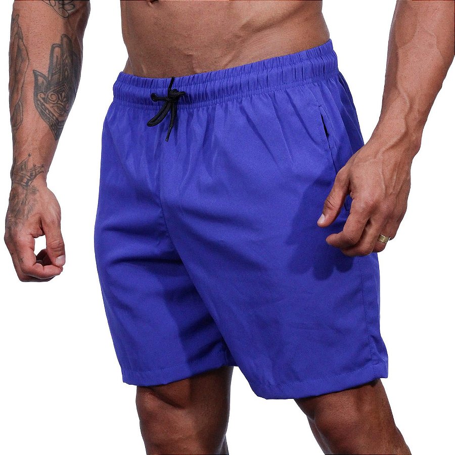 Short Tactel Elastic Masculino MXD Conceito 2 Bolsos Laterais Azul Royal Escuro