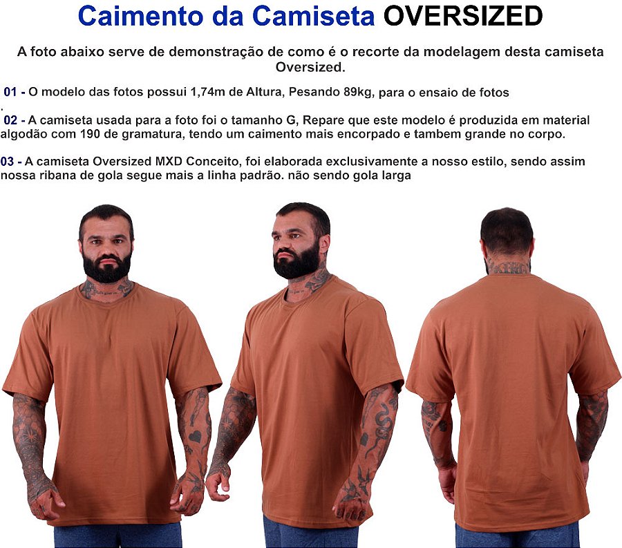 Camiseta Oversized Masculina MXD Conceito Maior Gramatura Chumbo