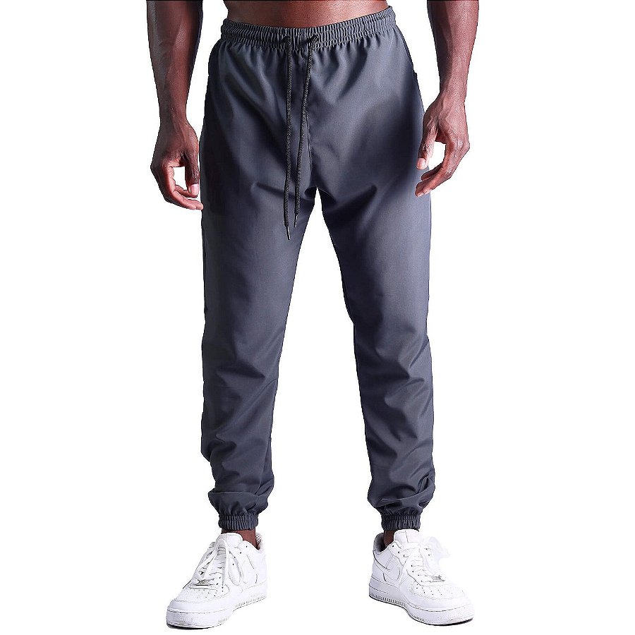 Calça De Tactel Com Elastano MXD Conceito Com Bolso Zíper Chumbo