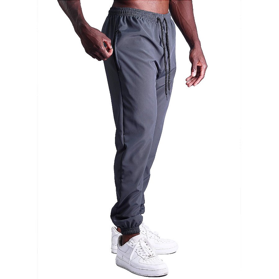 Calça De Tactel Com Elastano MXD Conceito Com Bolso Zíper Chumbo