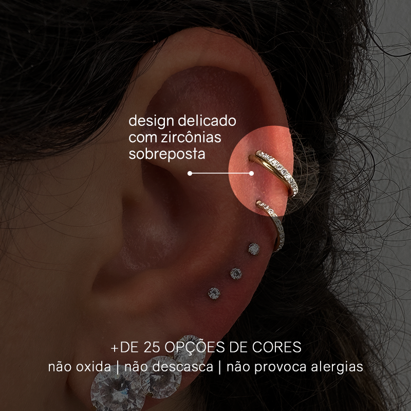 Piercing Argola Lisa Click Orelha Helix Septo Boca