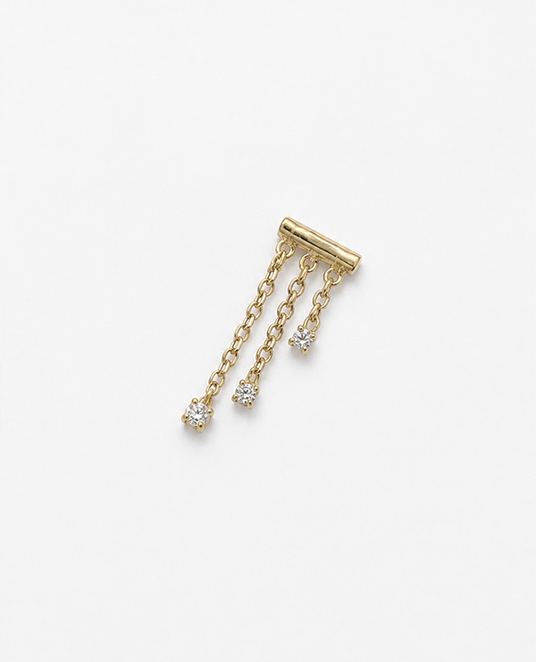 Piercing Labret Cascade Correntes Moissanite Ouro 18k Coleção Signature