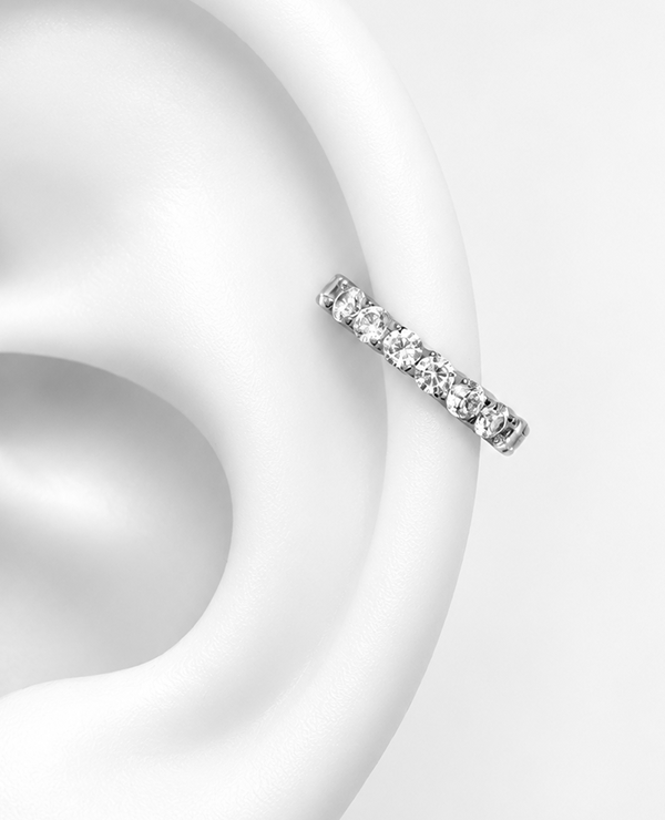 Argola em titânio com zircônias - referência visual