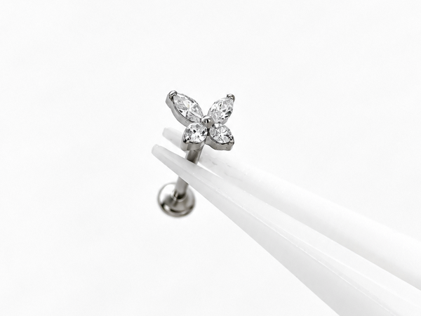 Ficha técnica labret em titânio com zircônias - referência visual