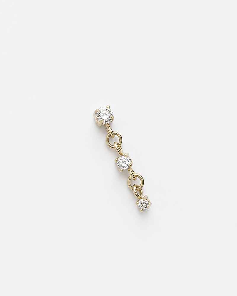 Piercing Labret Pendente Aura Moissanite Ouro 18k Coleção Signature