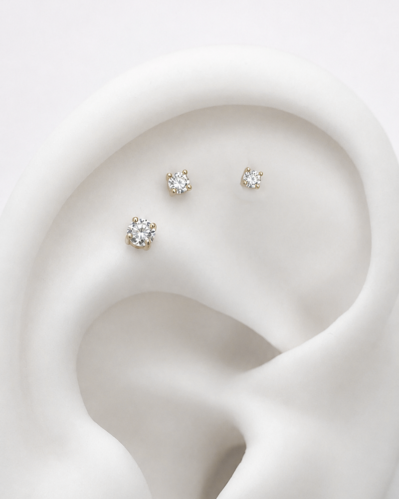 Piercing Solitário Cartier Moissanite Ouro 18k Coleção Signature