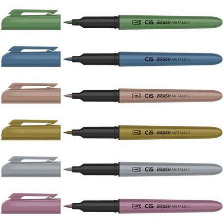 Caneta Brush Metallic - Cis, caneta brush, caneta metalic, caneta lettering  - Papelaria Virtual - A Sua Papelaria Online - Produtos Fofos e divertidos.