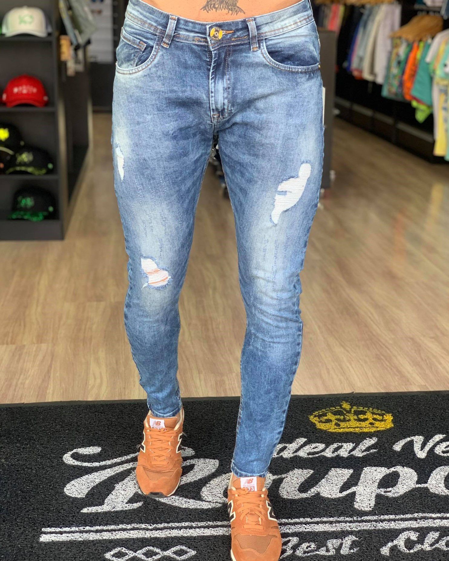 calça jeans clara masculina