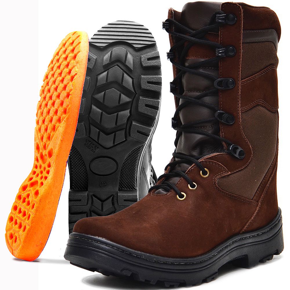 botas de couro motociclista masculina