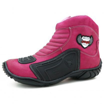 bota motociclista feminina cano medio