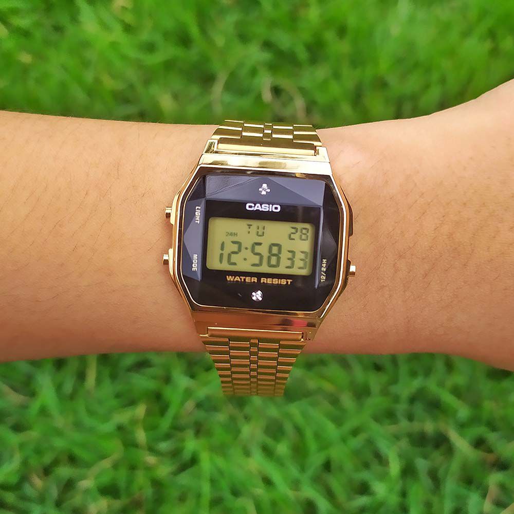 relógio casio diamond dourado
