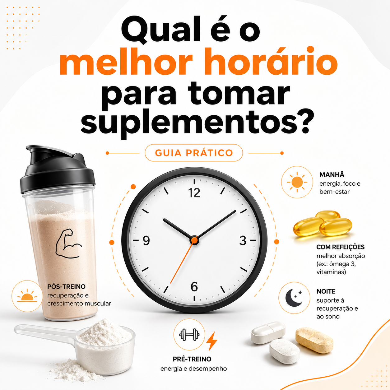 Qual é o melhor horário para tomar suplementos