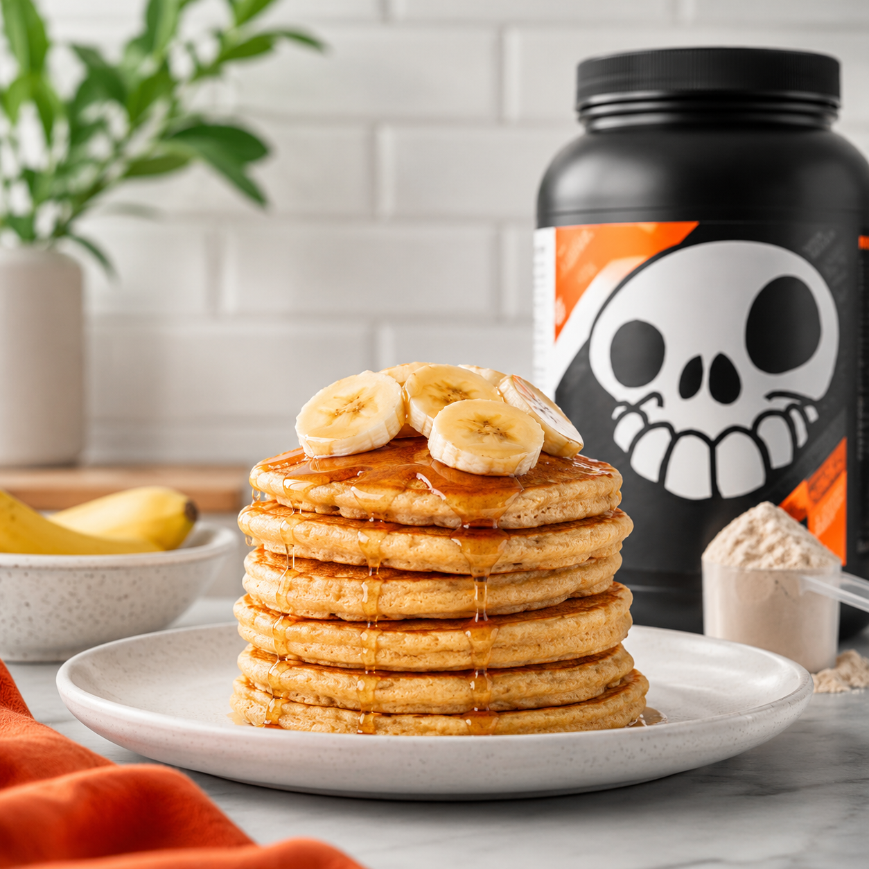 Panqueca proteica preparada com whey protein