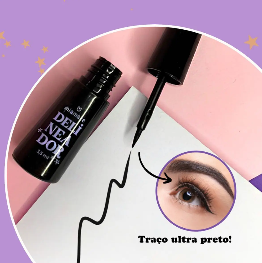 Delineador Líquido Preto Zodíacos Mia Make - RDK Luvas