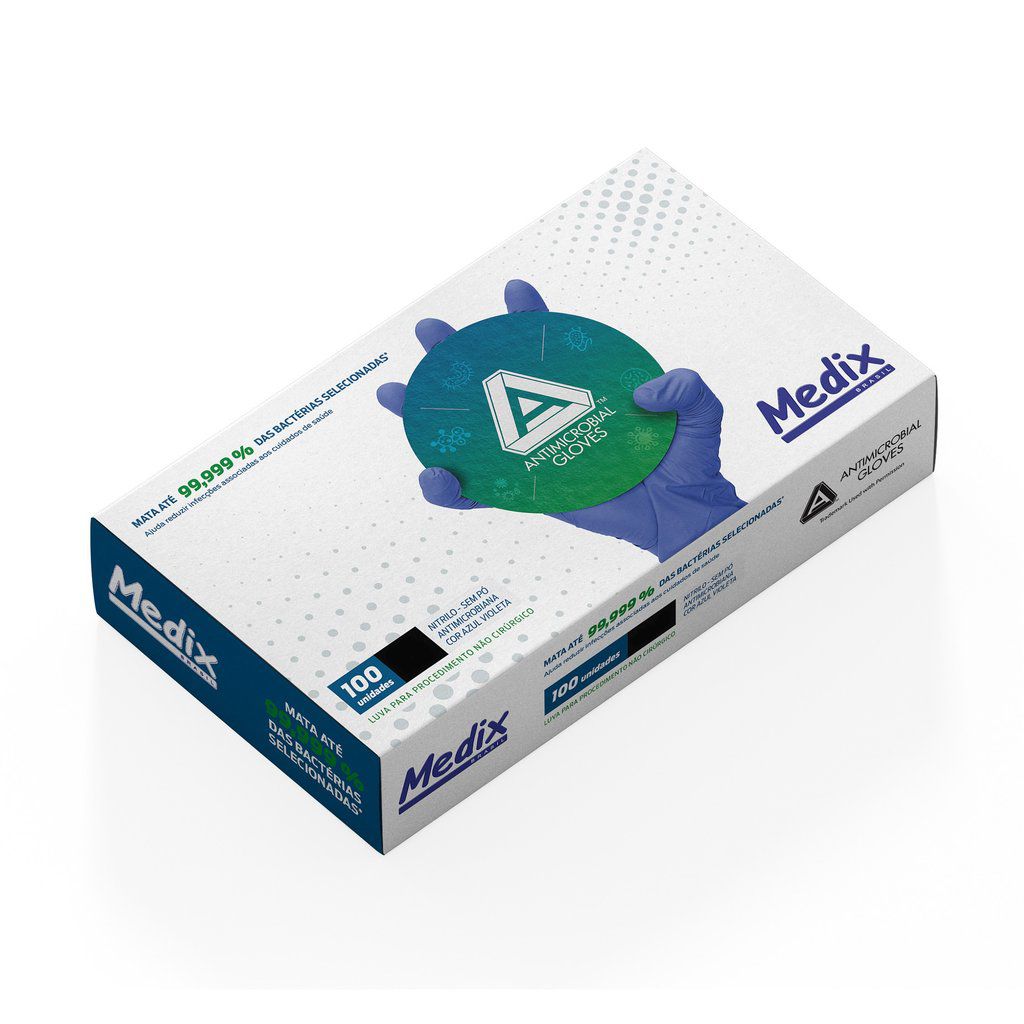 Luva Nitrilica Antimicrobiana AMG Medix - RDK Luvas