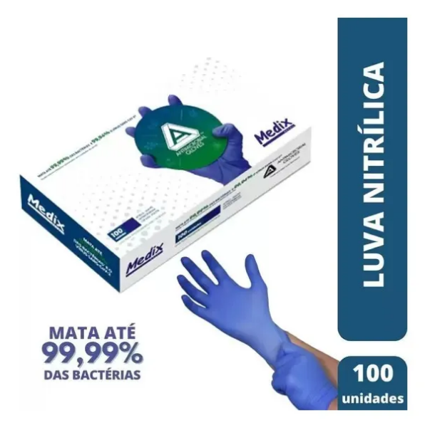Luva Nitrilica Antimicrobiana AMG Medix - RDK Luvas