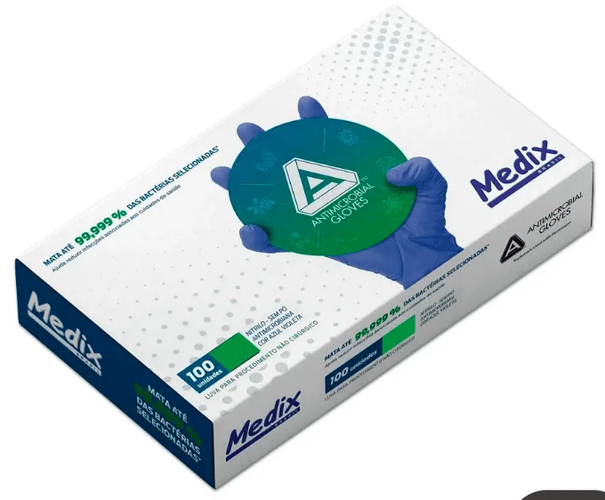 Luva Nitrilica Antimicrobiana AMG Medix - RDK Luvas
