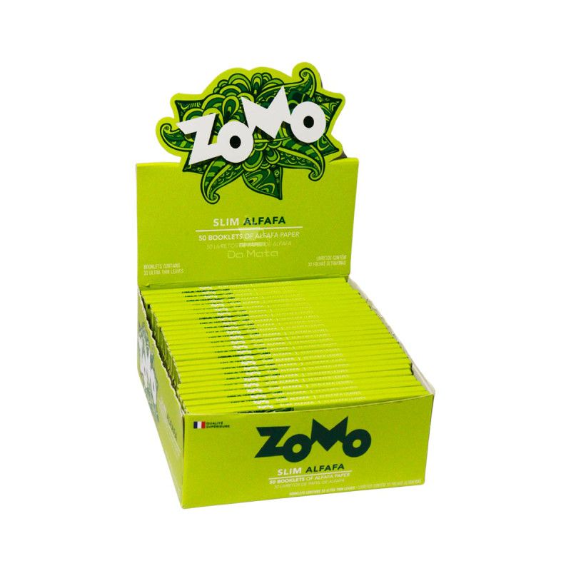 Seda Zomo Slim Alfalfa (Caixa com 50 livretos de 33 folhas) - ESSÊNCIAZ -  Essências para Narguile, Carvões e Alumínio Nay, Zomo, Mazaya, Haze,  Tangiers Cane Mint, Forever Coco, Artcoco