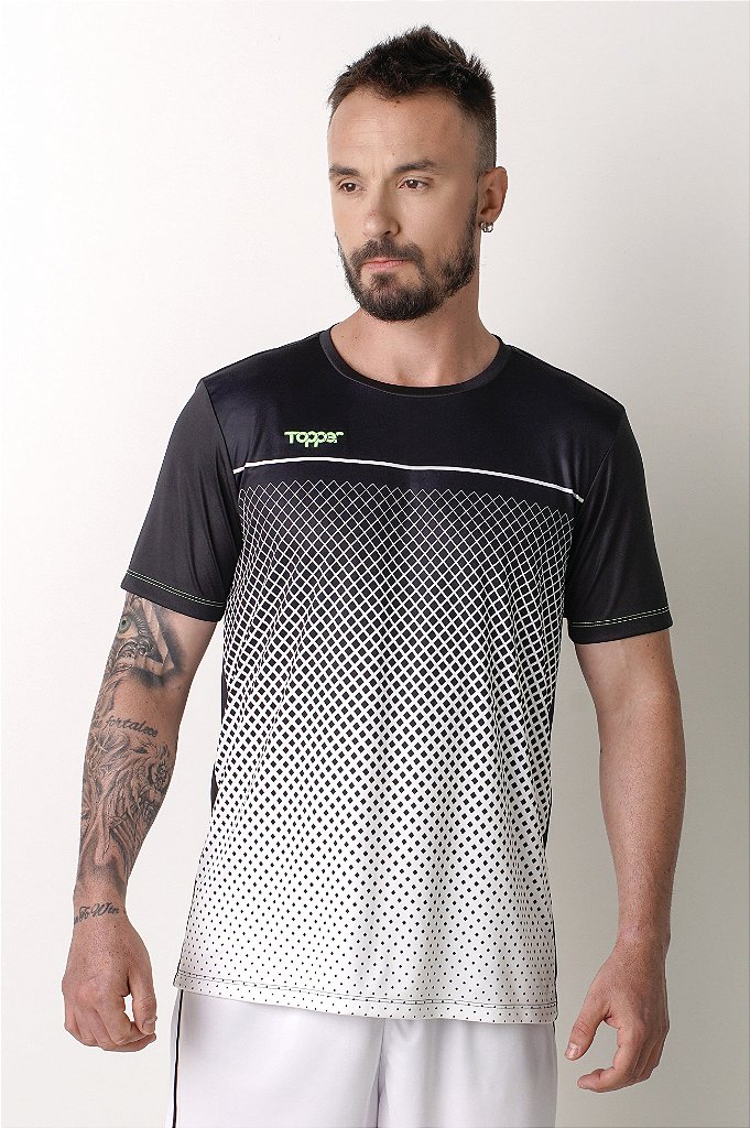 Camisa Topper Trace Masculina - Preto e Branco - MUNICH BRASIL - MUNDO DO  FUTSAL