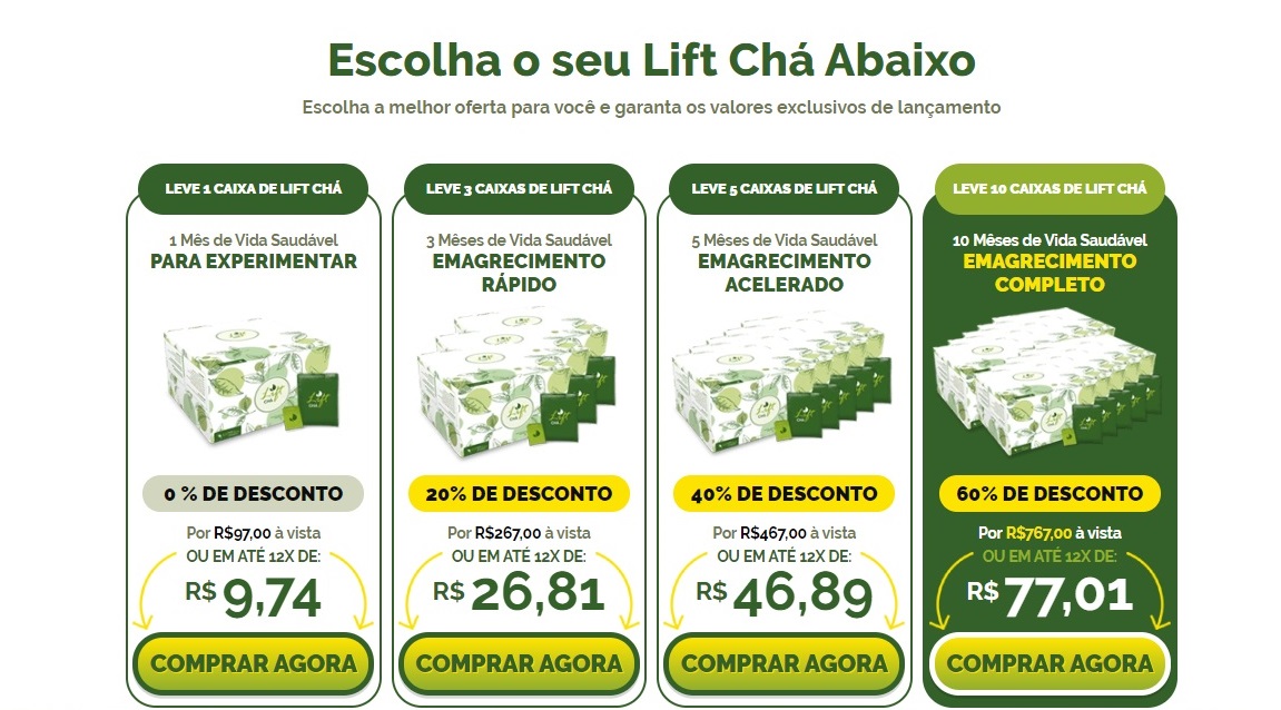 lift chá valor