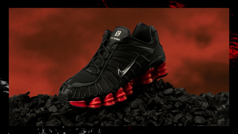 nike shox vermelho e preto