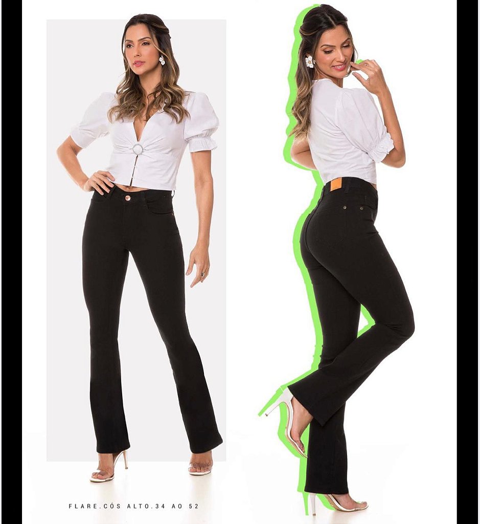 calça jeans preta cos alto