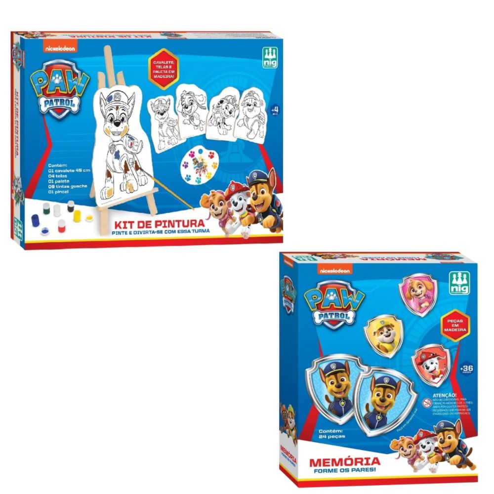 Brinquedo Infantil Jogo Kit Pintura Patrulha Canina Nig - Kit de