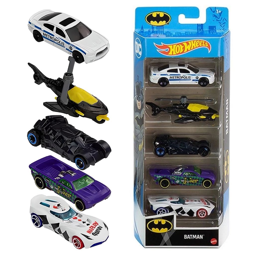 Conjunto 5 Carrinhos Hot Wheels Batman - Mattel - Alves Baby