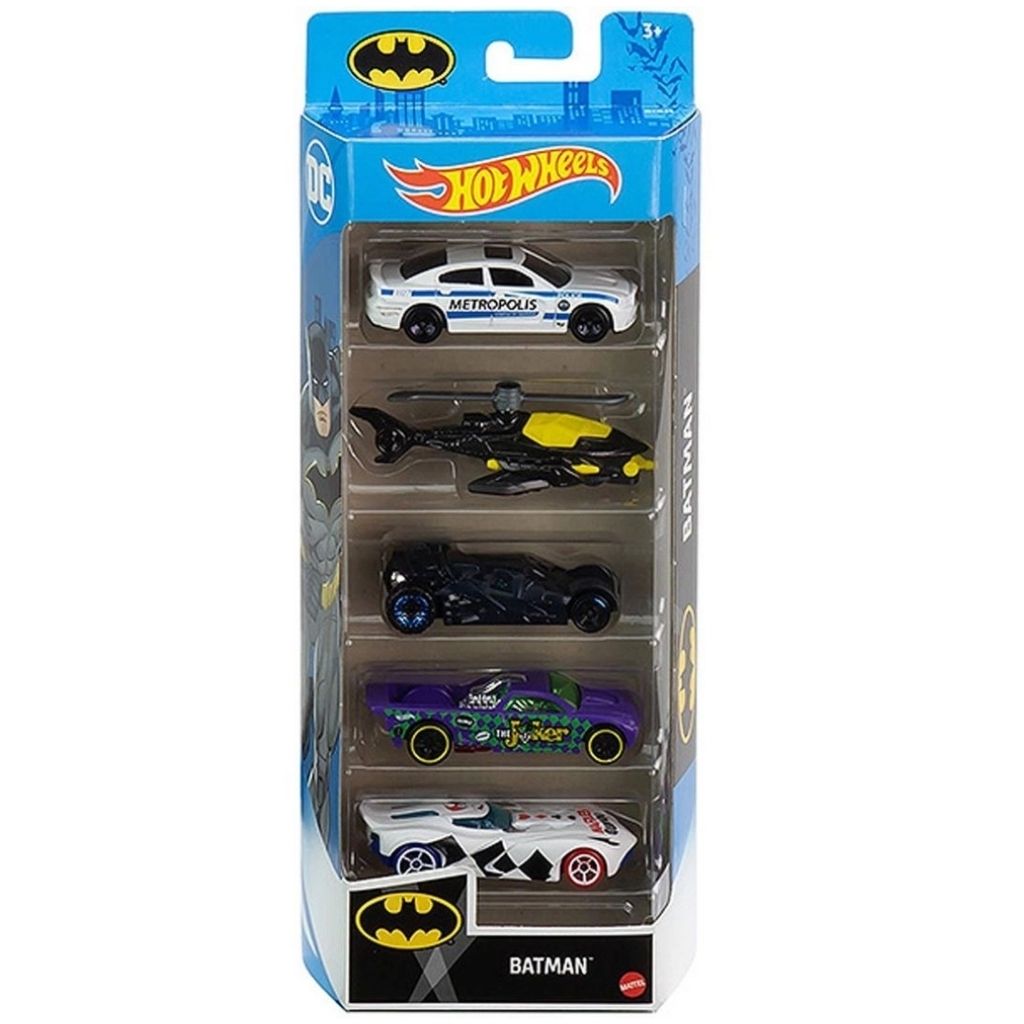 Conjunto 5 Carrinhos Hot Wheels Batman - Mattel - Alves Baby