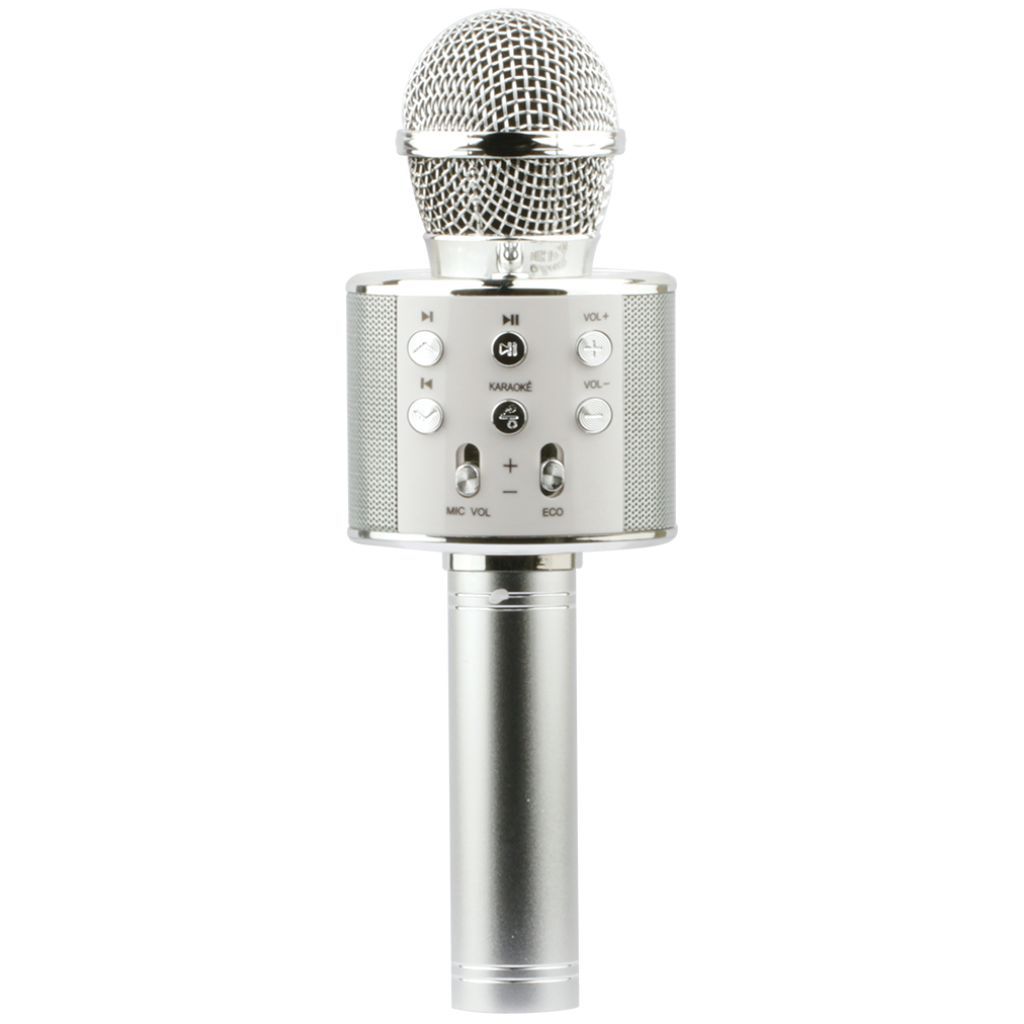 Microfone Karaokê Infantil com Bluetooth Prata - Toyng - Alves Baby