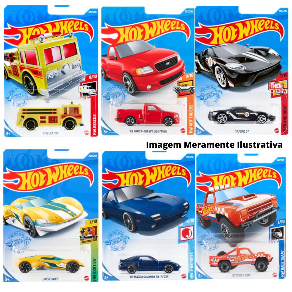 Carrinhos Hot Wheels Sortidos com 6 Unidades - Mattel - Alves Baby