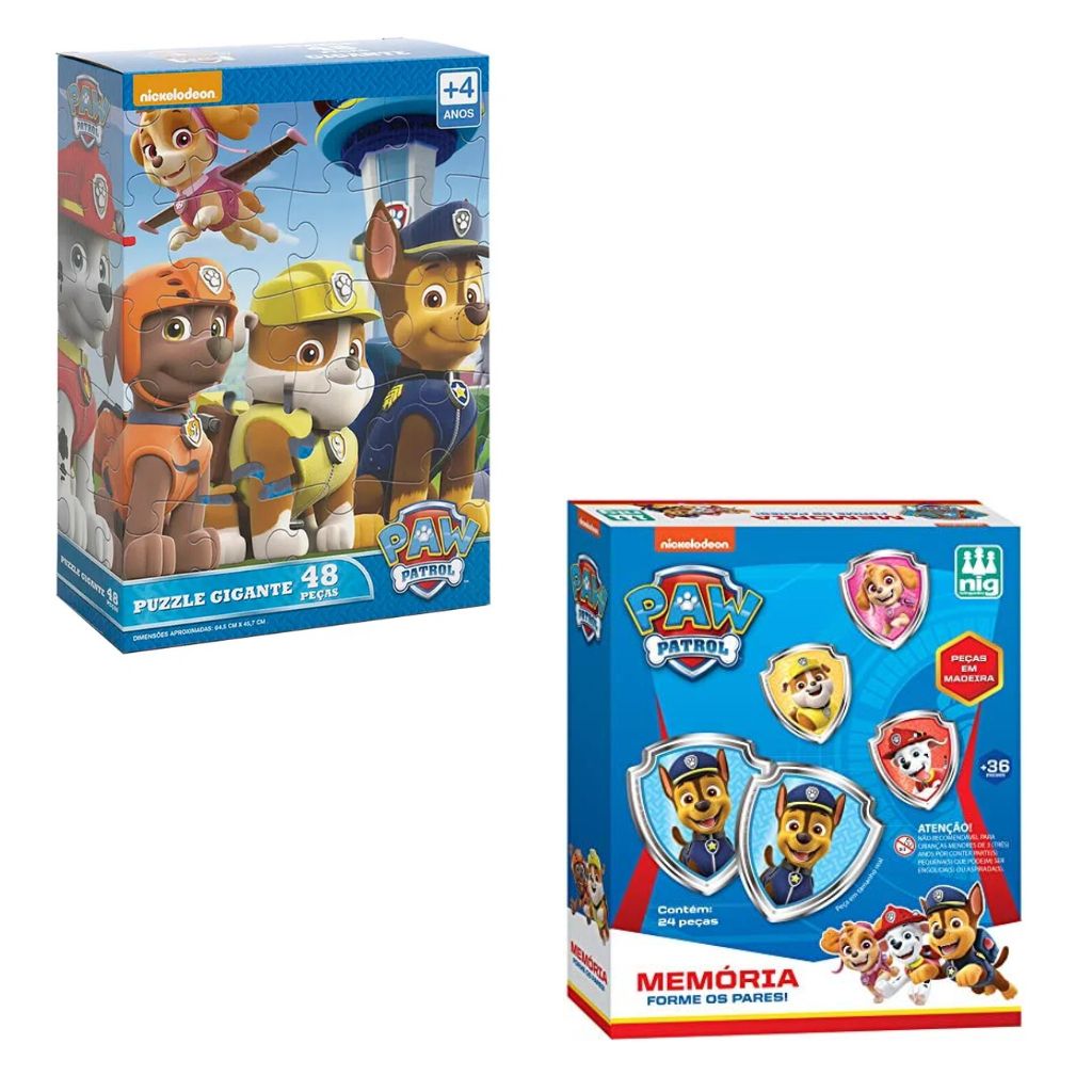 Quebra-Cabeça de Madeira Paw Patrol (Patrulha Canina) 30 pcs - Nig