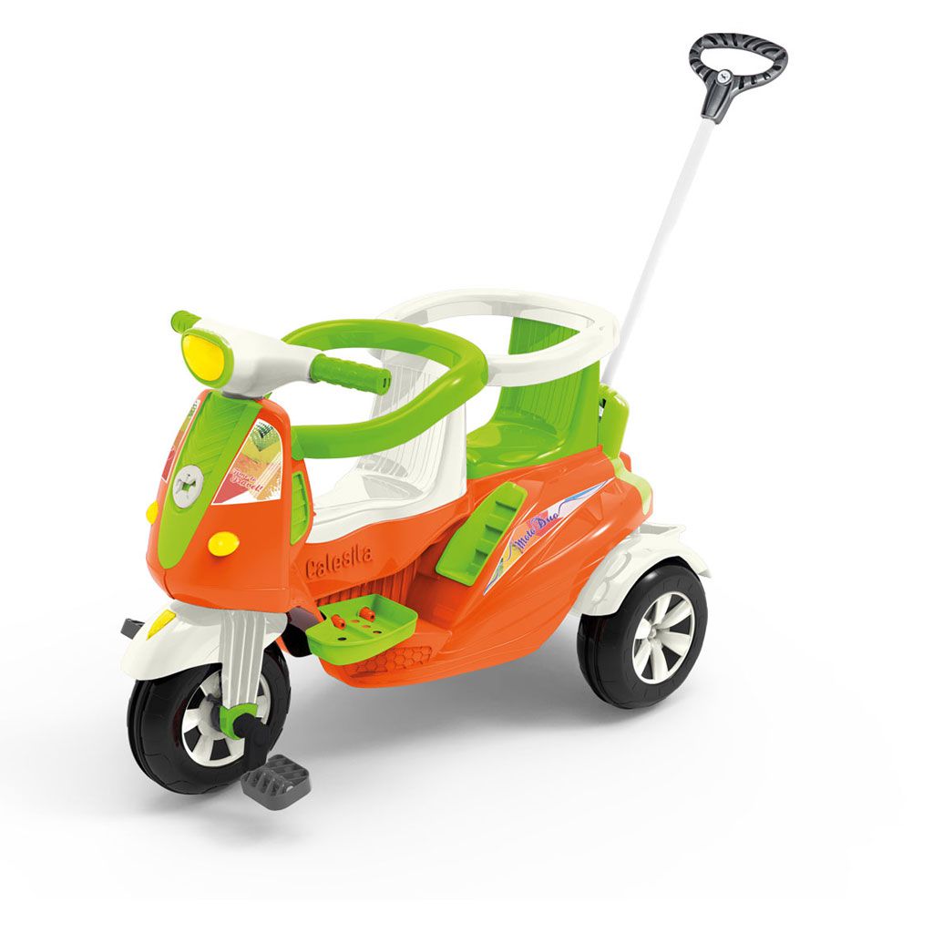 Triciclo Motoca Velotrol Infantil Para Menino e Menina Motoquinha 3 Rodas  com Pedal e com Triciclo com Empurrador Tico-Tico