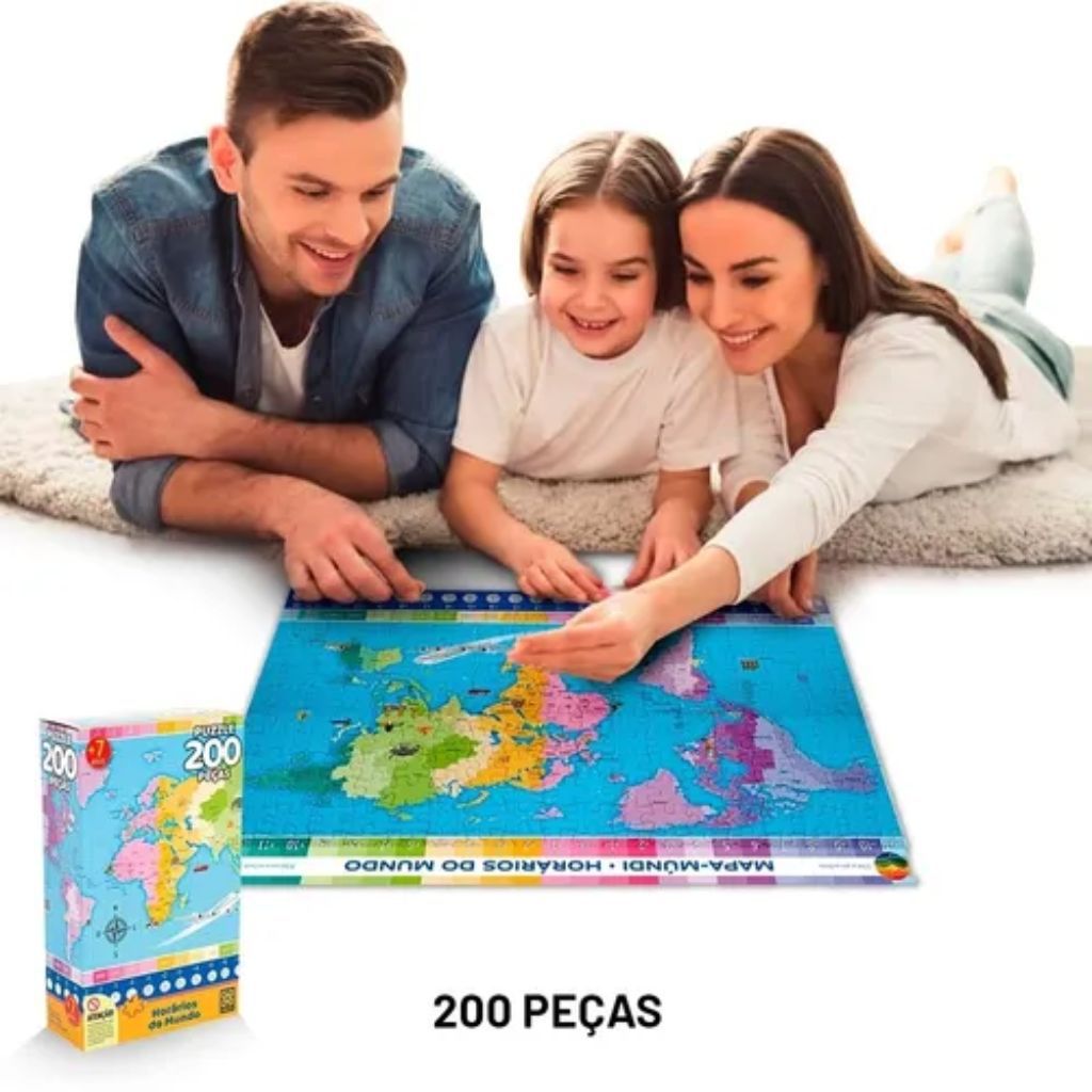 Quebra-cabeça (Puzzle): Horários do Mundo - 200 peças