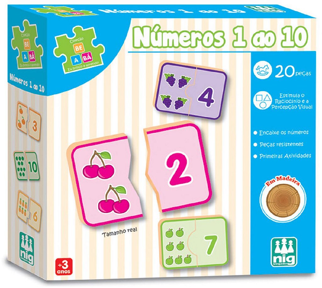 Jogo Educativo de Encaixar - Números do 1 ao 10 - NIG Brinquedos