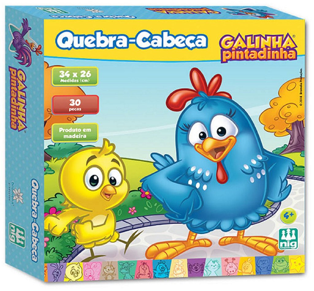 Jogo Educativo Galinha Pintadinha Quebra-cabeça Com 30 Peças