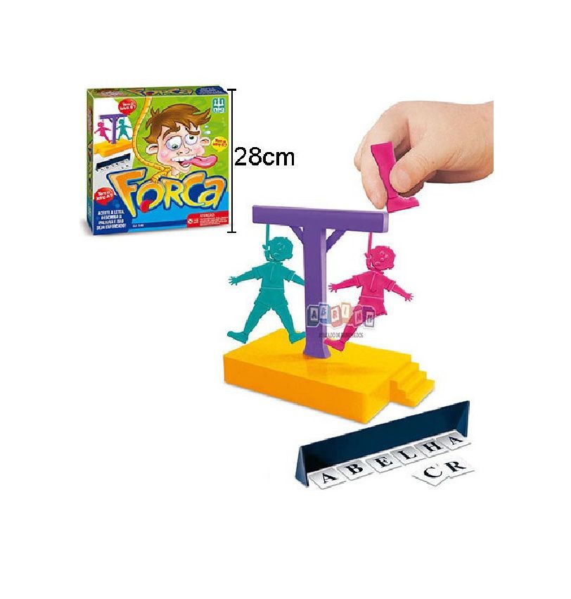 Brinquedo Jogo da Forca Infantil Divertido Resistente 2 Bonecos 1 Forca 1  Base E 3 Cartelas De Letras +6 Anos Nig - 1140 - Distribuidora Tropical  Santos