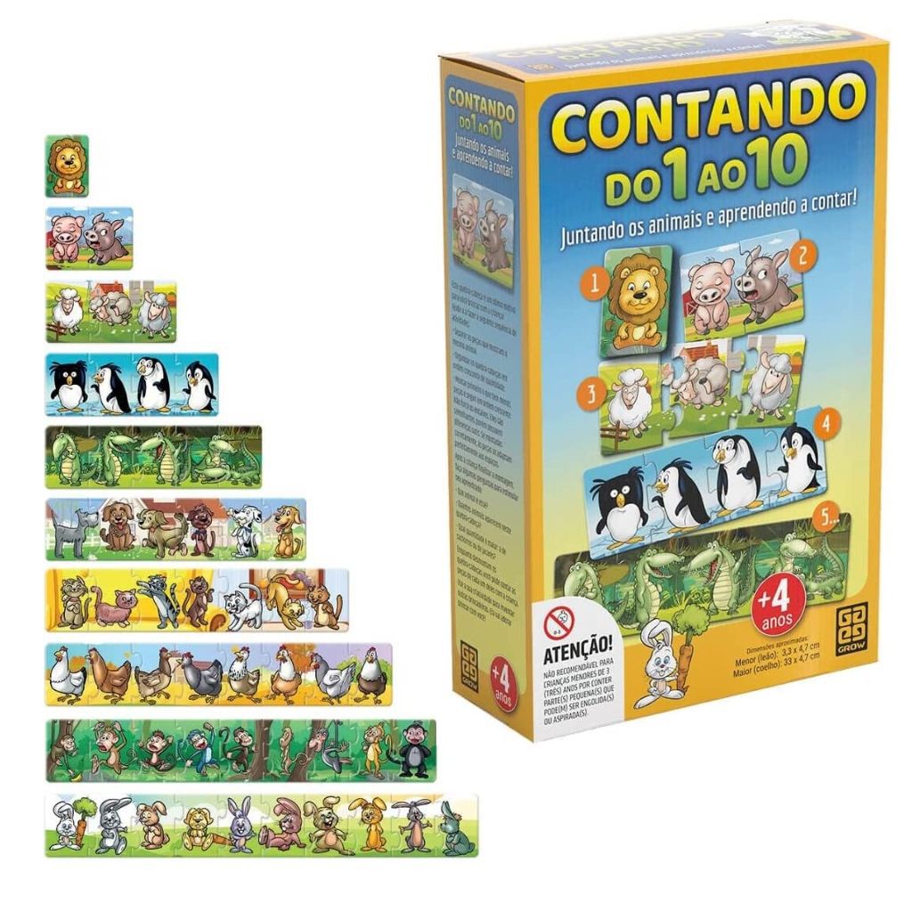 Puzzle Contando do 1 ao 10 - Loja Grow